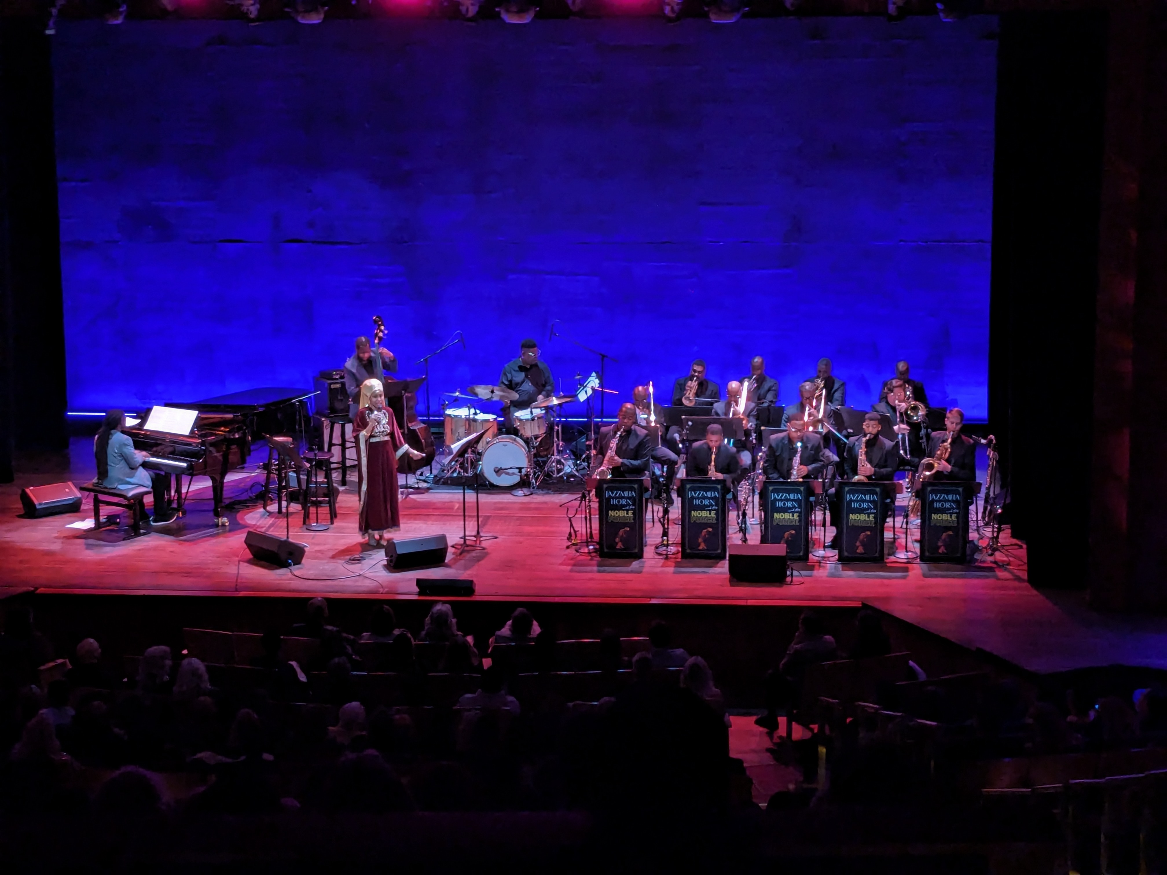 &lt;# Jazzmeia Horn and her big band on stage at the Kennedy Center #&gt;