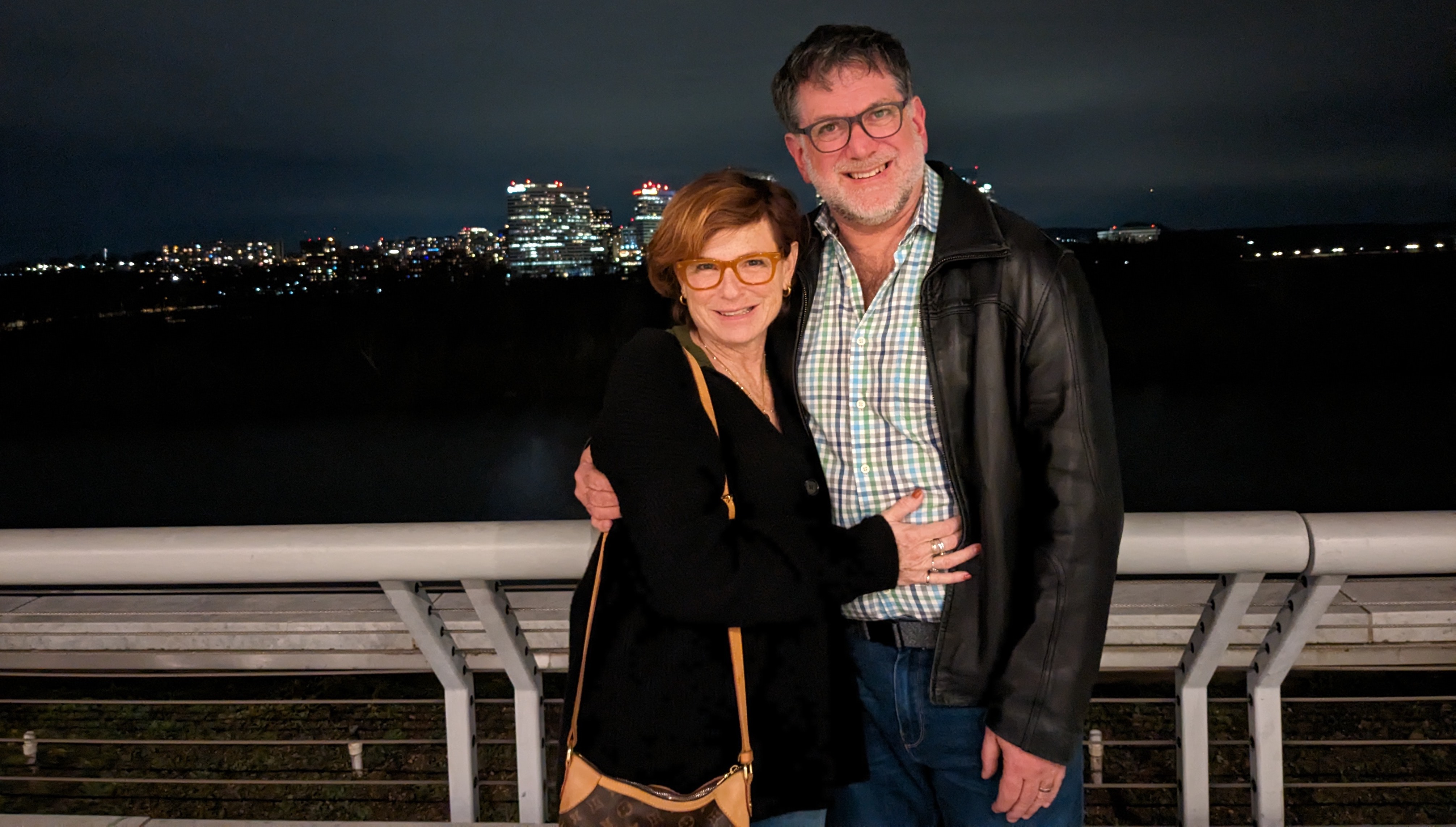 Jeremy and Audrey on the Kennedy Center Terrace at night