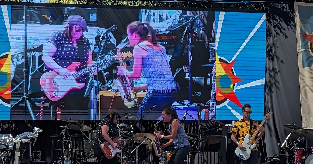 Main stage at the San Jose Jazz Festival with Vanessa Collier and Laura Chavez playing