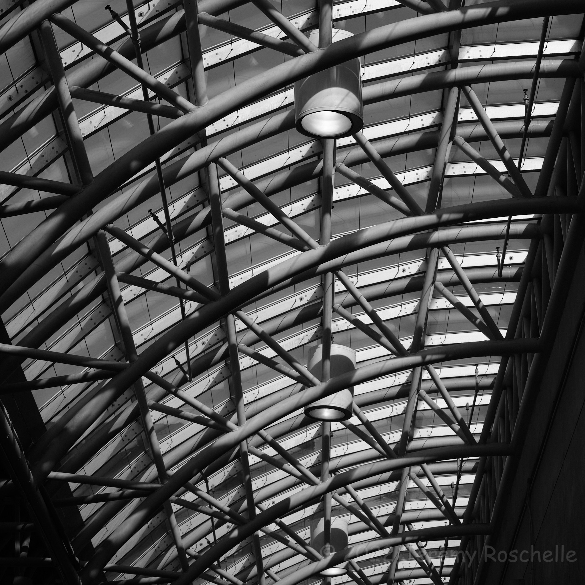 gridded roof supports in Union Station