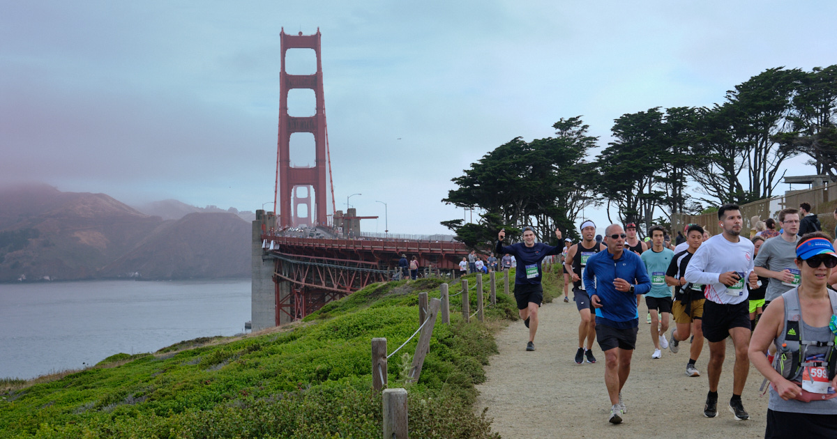 Micah running the off Golden Gate bridge