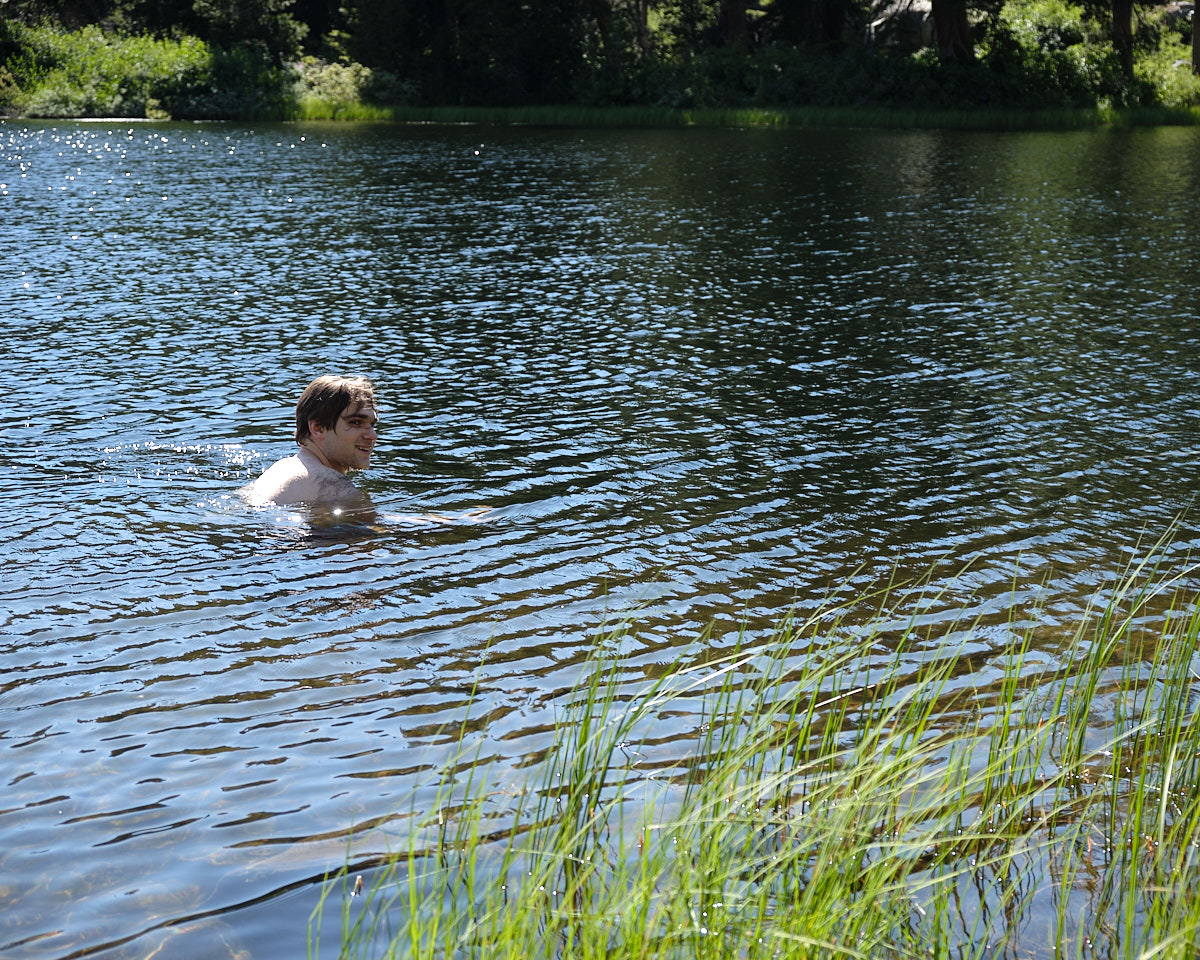 &lt;# Micah swimming in Maude Lake #&gt;