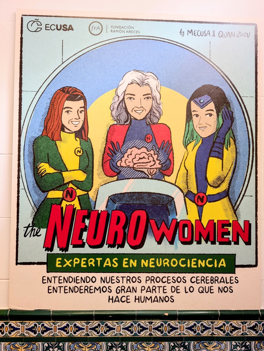 <# a poster about women scientists, in a comic style #>