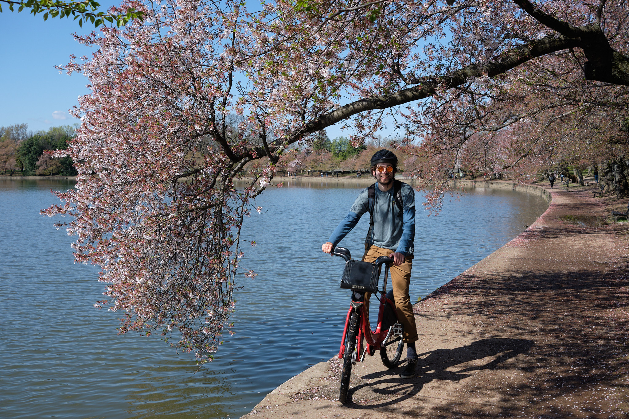 Jacob riding bike at the Tidal Basis